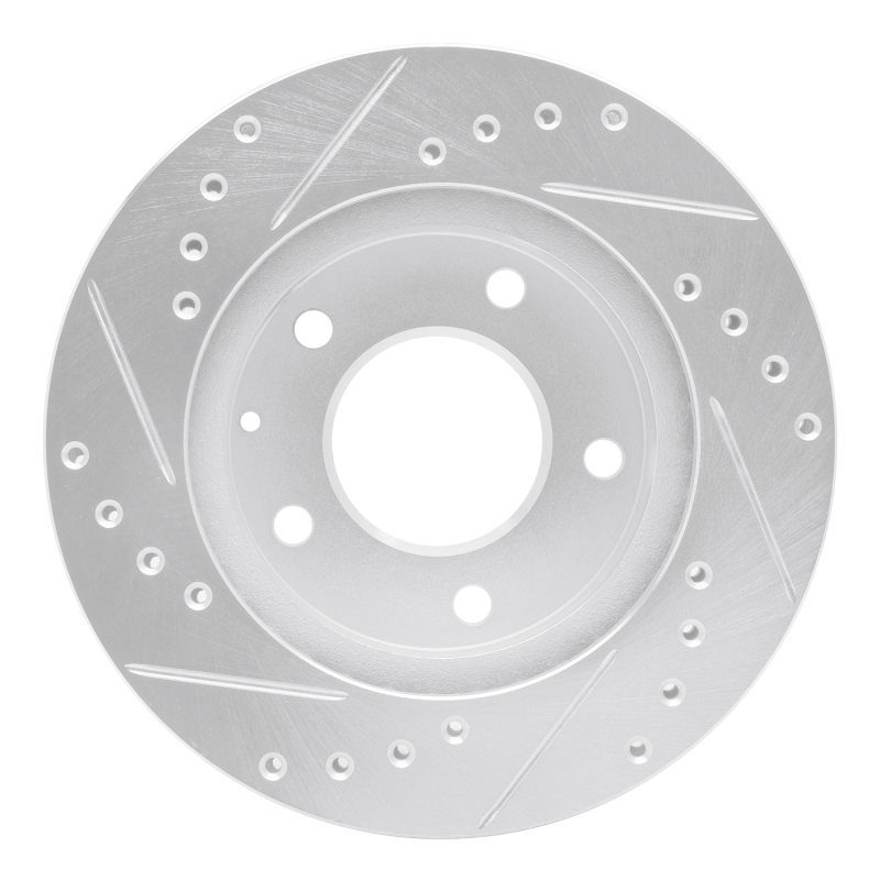 Ford Probe Brake Rotor (1) - Front Right - R1 Concepts - Drilled & Slotted - Silver - `93-`03